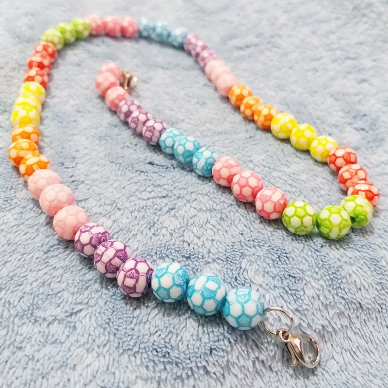 Tali / Hook / Pengait / Kalung / Strap Masker Anak Bola Pelangi Warna Warni Lucu Keren Kekinian