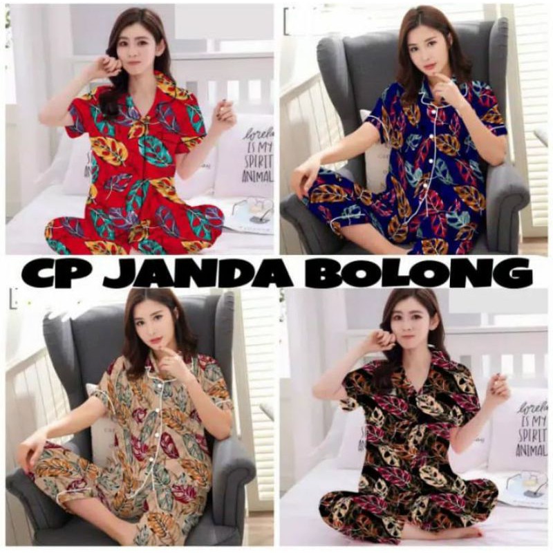 Piyama CP Dewasa Daun Janda Bolong LD 104cm