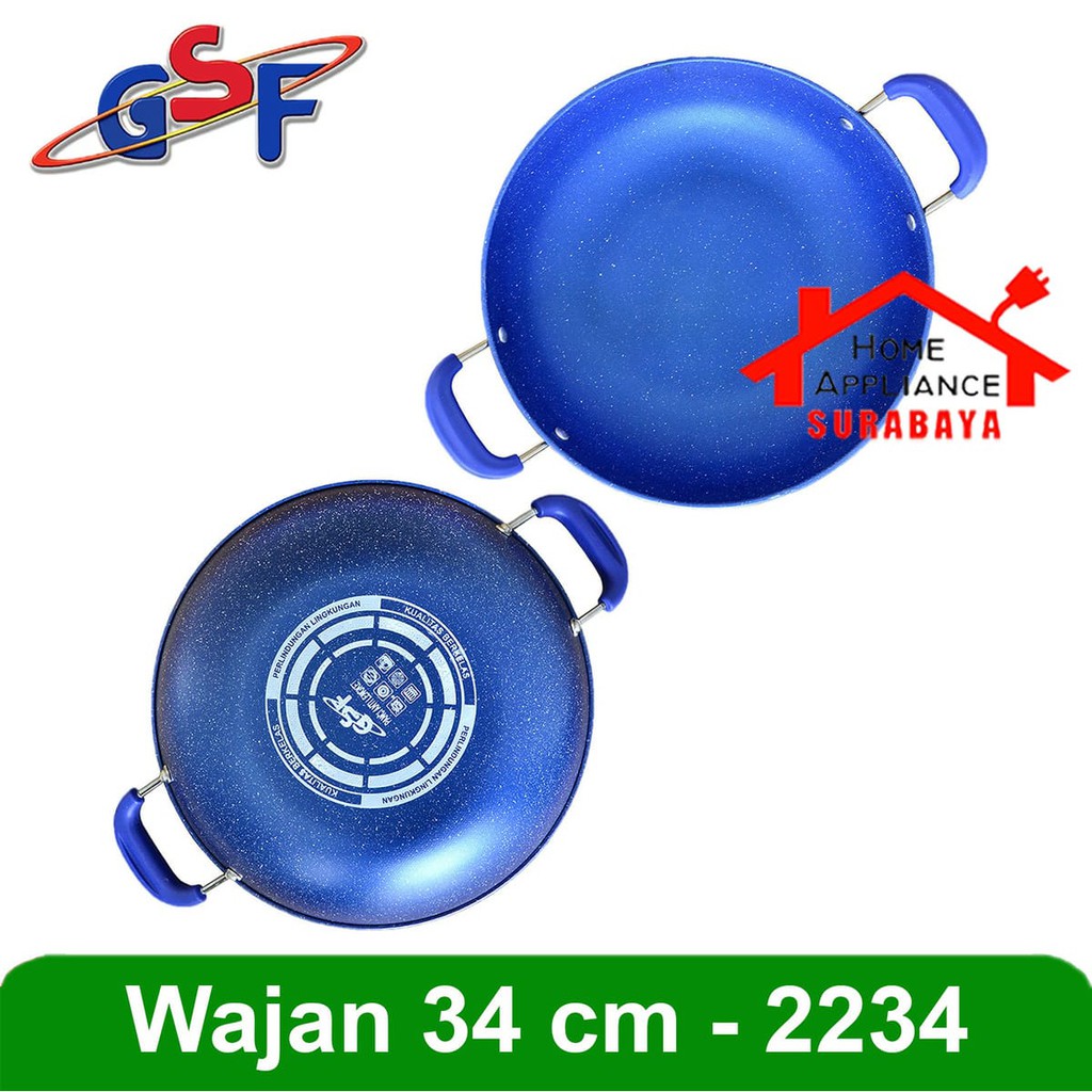 Wajan Penggorengan Warna Marble Anti Lengket 34 CM GSF G 2234