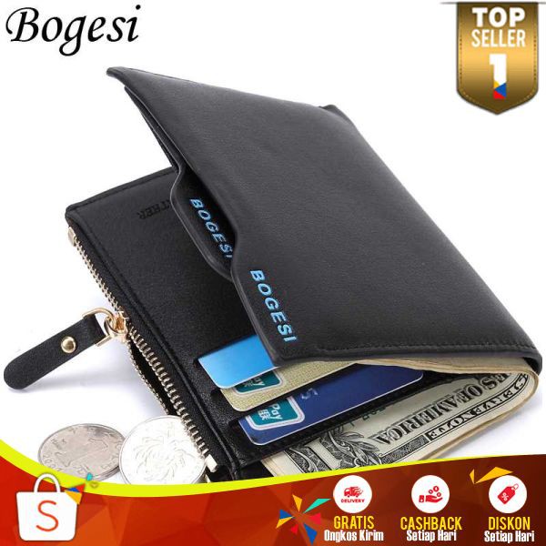 Dompet Pria Bogesi LP 02 Dompet Kulit Pria Terbaru Cowok Banyak Slot Kartu Mudah Dibawa