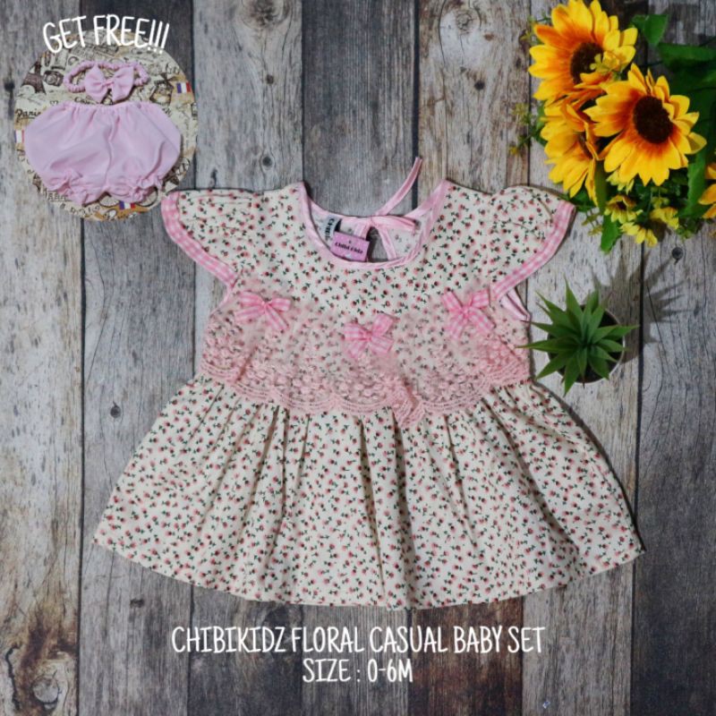 CHIBIKIDZ FLORAL CASUAL BABY SET