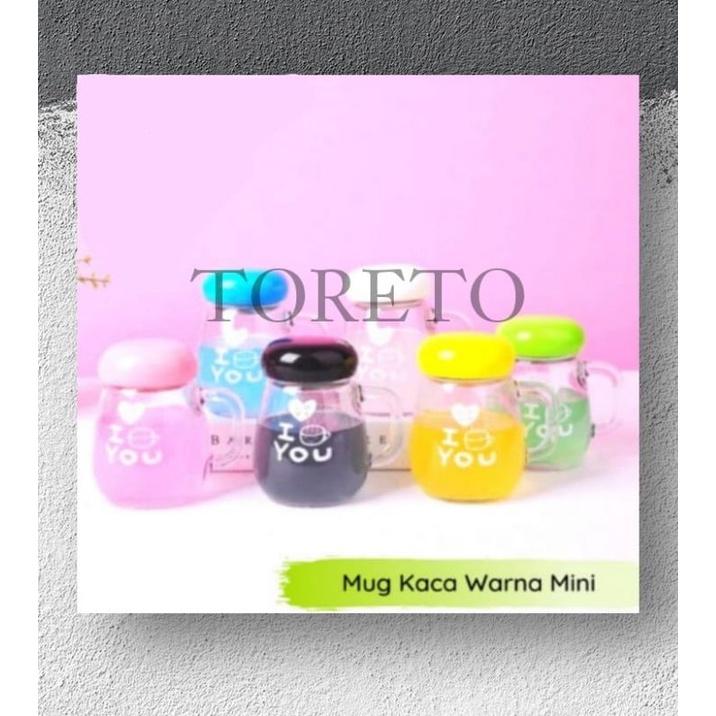 Gelas Kaca Portabel Mug I Love U 360ML Random Gelas Minum Kaca