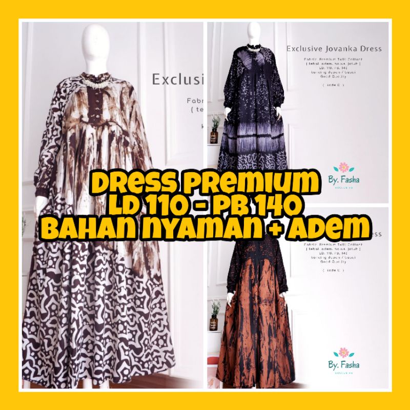 Dress Gamis Batik Modern Wanita Muslimah untuk Pesta Lengan Panjang Jumbo Busui Bahan Katun Twill Ha
