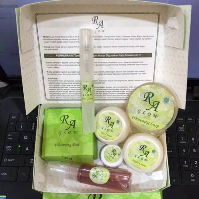 RA GLOW 100%original PAKET PENGELUPASAN + SERUM