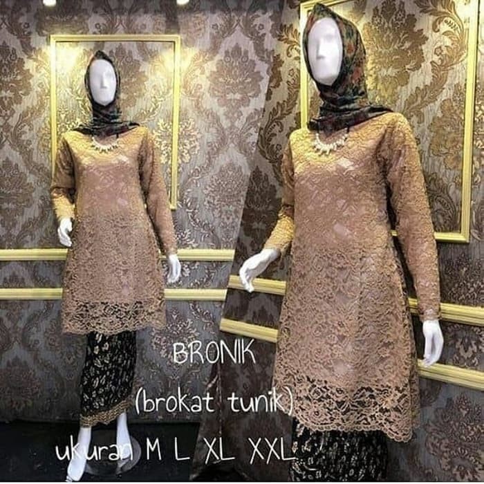 Atasan kebaya brokat tunik kurung dusty pink dan lainnya
