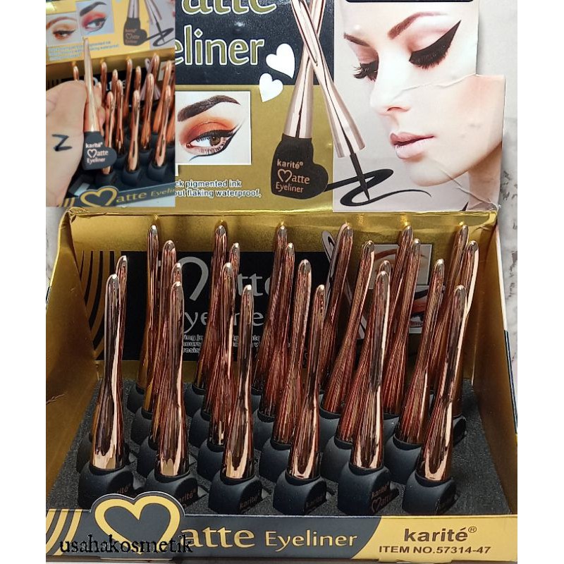 PROMO HOTT PERPCS!!! EYELINER MATTE WATERPROOF BENTUK LOVE HITAM EMAS KARITE NO.57314-47