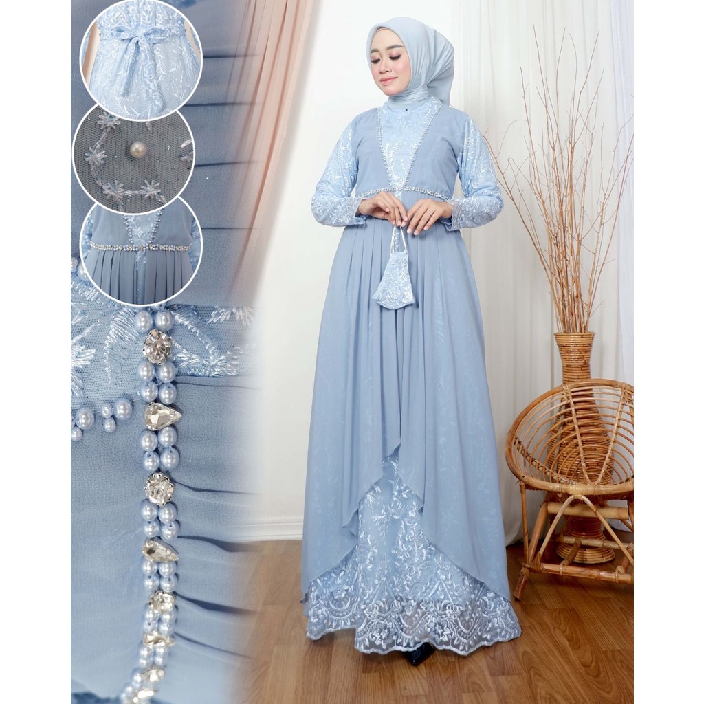 Gamis Pesta / Kebaya Modern Original / Fashion Muslimah / Kebaya Wisuda / Gamis Maura / Seragaman Pesta Terbaru / Kebaya Wanita Remaja / Pakaian Muslimah