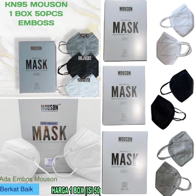 MOUSON KN95 Box Masker MOUSON KN95 Box isi 50 pcs Embos 5 ply