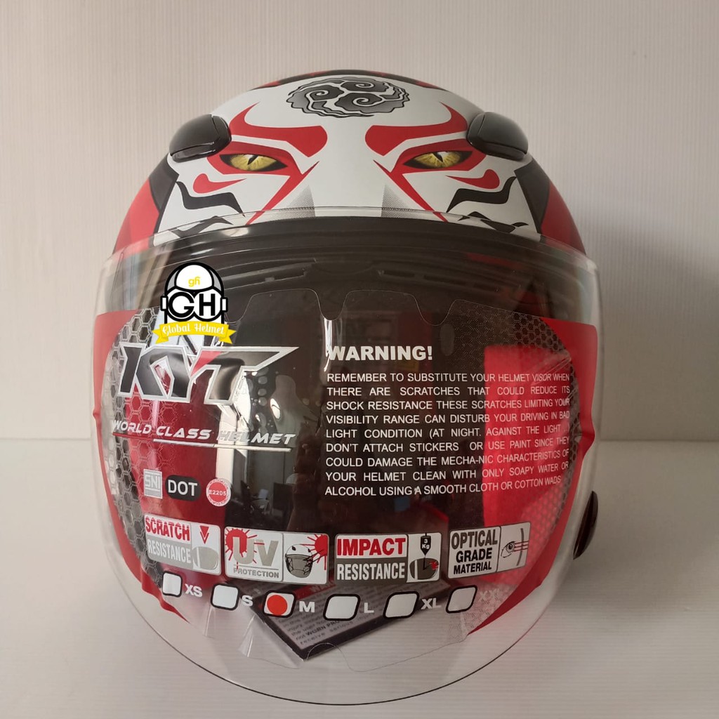 HELM HALF FACE KYT DJ MARU KYT DJMARU MOTIF KABUKI CAT MATT GUNMETAL