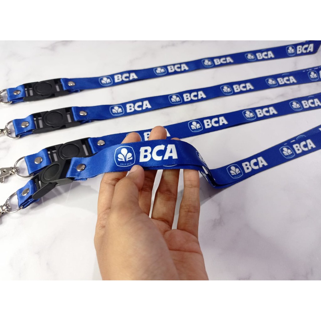 

Pancawarna - Cetak Lanyard BCA BIRU| custom logo | print lanyard - gantungan hp - holder - yoyo logo