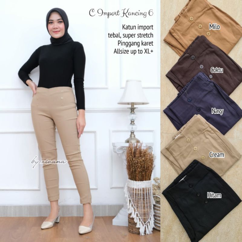 CELANA WANITA 7/9 KATUN KOMBAD / Celana Tebal / Celana Stretch
