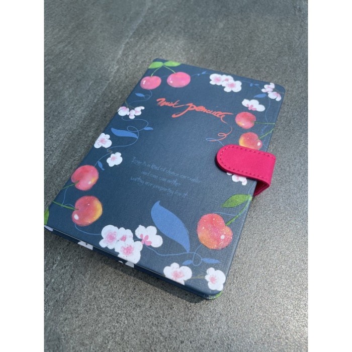 

(BISA COD) Pink Peach and Cherry Notebook / notebook planner / buku agenda - Cherry navy, Big 19 x 13