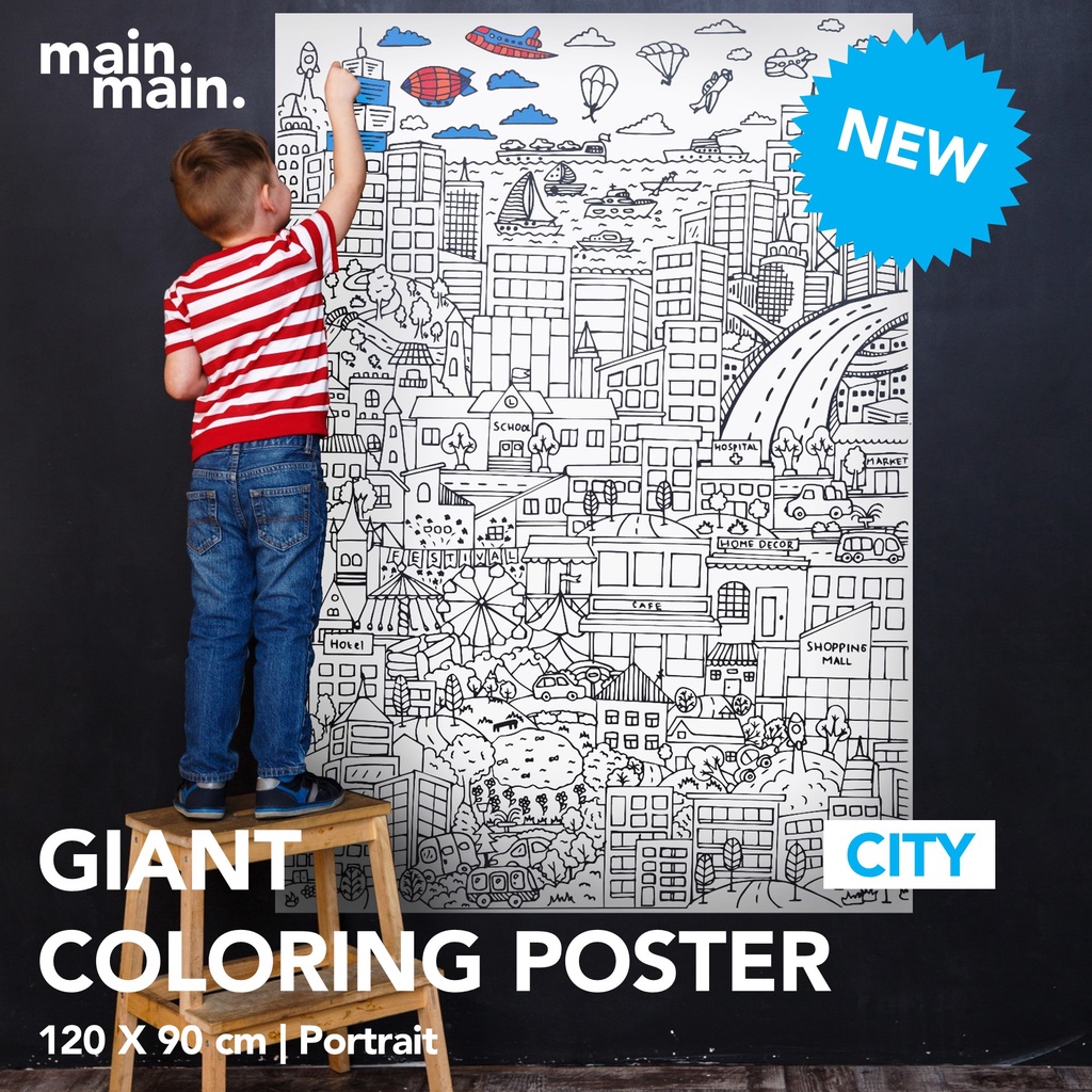 

[CITY] KIDS Giant Coloring Poster - Kertas Mewarnai SUPER BESAR (120x90cm)