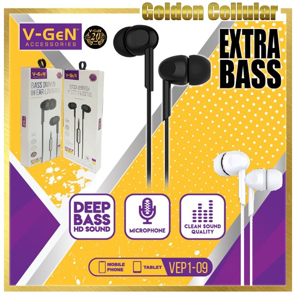 V-Gen Vgen VEP1-09 Wired Headset Earphone Original Garansi Resmi