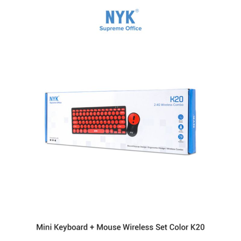 keyboard wireless nyk k20 mini keyboard mouse color combo