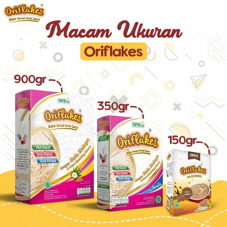 ORIFLAKES Sereal Umbi Garut ORIGINAL Sarapan Sehat Diet Solusi Maag - Asam Lambung - Asupan Diabetes - Kemasan Besar isi 900 gram