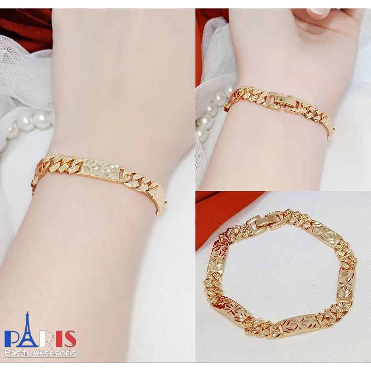 Gelang Plat Padi Emas