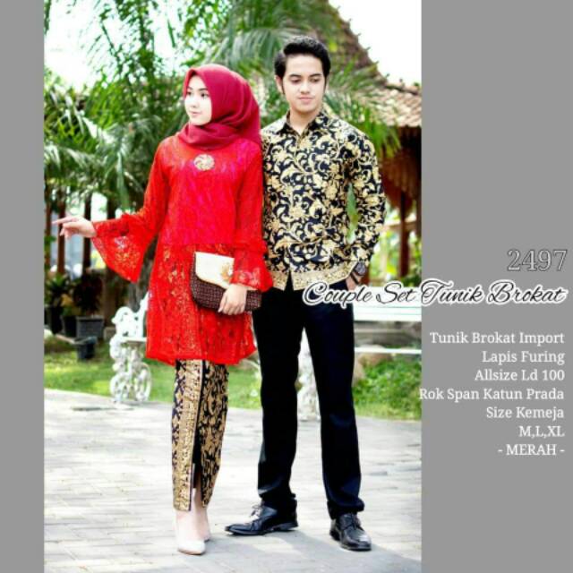 GROSIR BATIK COUPLE SET TUNIK BROKAT