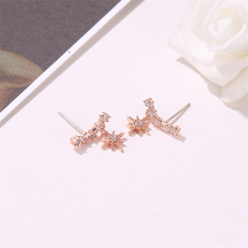 Anting Pejantan Bintang Korea Anting Lucky Six Star Anting-Anting Aksesoris Fashion