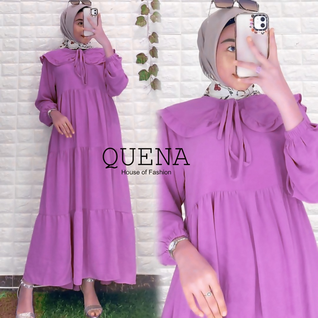 Quena Midi Dress Korea Terbaru Dress Midi Muslim