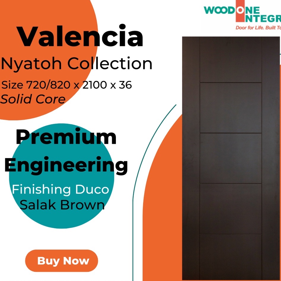 Pintu Woodone Integra Premium Engineering tipe VALENCIA SOLID core