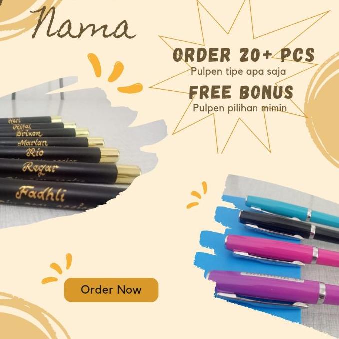 

NEW ARRIVAL !! 1.1 Pulpen Ukir Nama Tipe Gel Blackgold + Box 1.0mm Free Custom Nama [KODE 557]