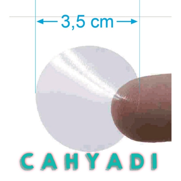

Sticker Transparant Bening Bulat Diameter 3,5 cm Polos