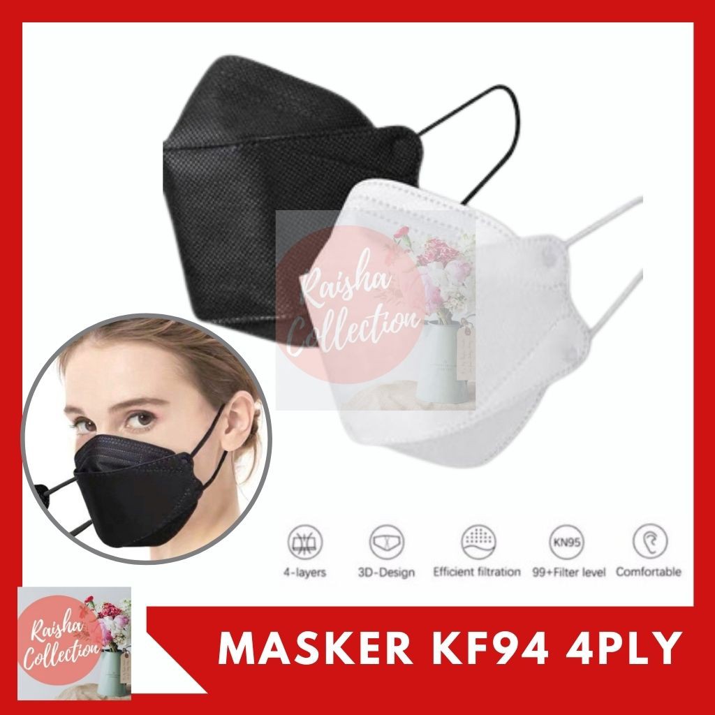 Rc [isi1pcs] Masker KF94 Korea dan Duckbill Earloop 4ply Disposable Mask Tali Kuping Model Evo