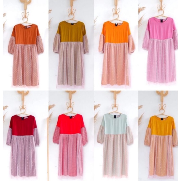 Gamis Rayon tile / Gamis tutu by BOBO KIDS