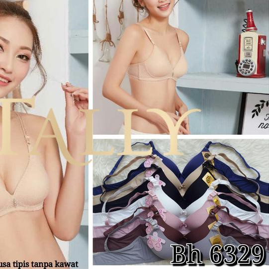☞ BRA BH Murah Tanpa Kawat Bahan Halus Big Size 36-42 TALLY 6329 - Hitam, 38 ✲