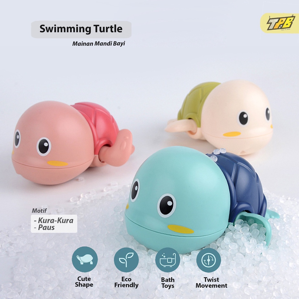Mainan Mandi Bayi Dan Anak Toy Turtle Penyu Ikan Paus Kartun Lucu Mainan Anak Kura Kura Berenang Bak Mandi Air Mainan Mandi