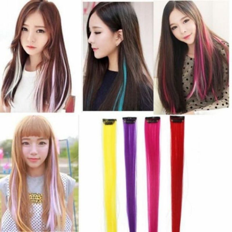 HAIRCLIP WARNA wig hair clip colour highlight rambut sambung palsu extension