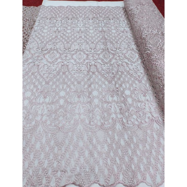 Kain Tile Bordir Mutiara Payet Squin,Brukat,Brukat Bordir Mutiara Gliter,Tulle akar mutiara,Bahan Ke