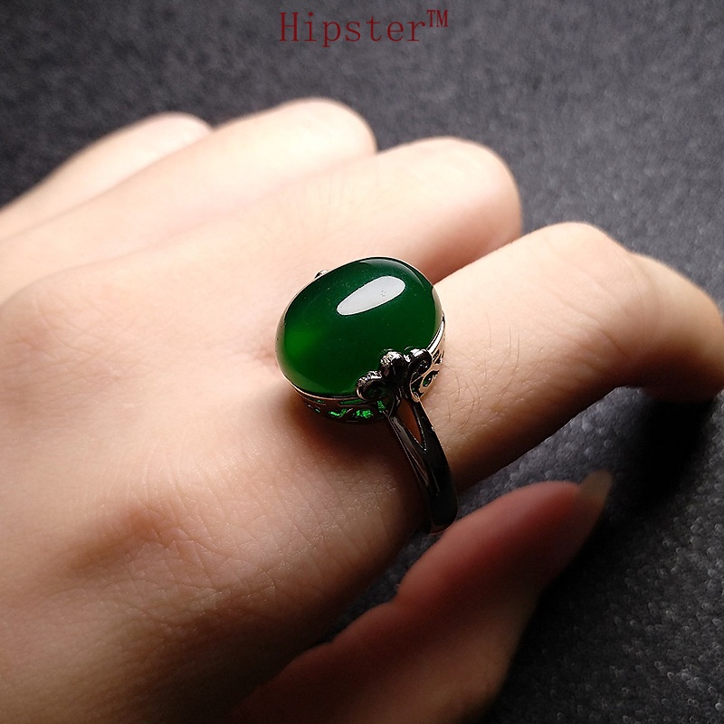 Hot Sale Elegant Temperament Entry Lux Inlaid round Pomegranate Red Adjustable Ring