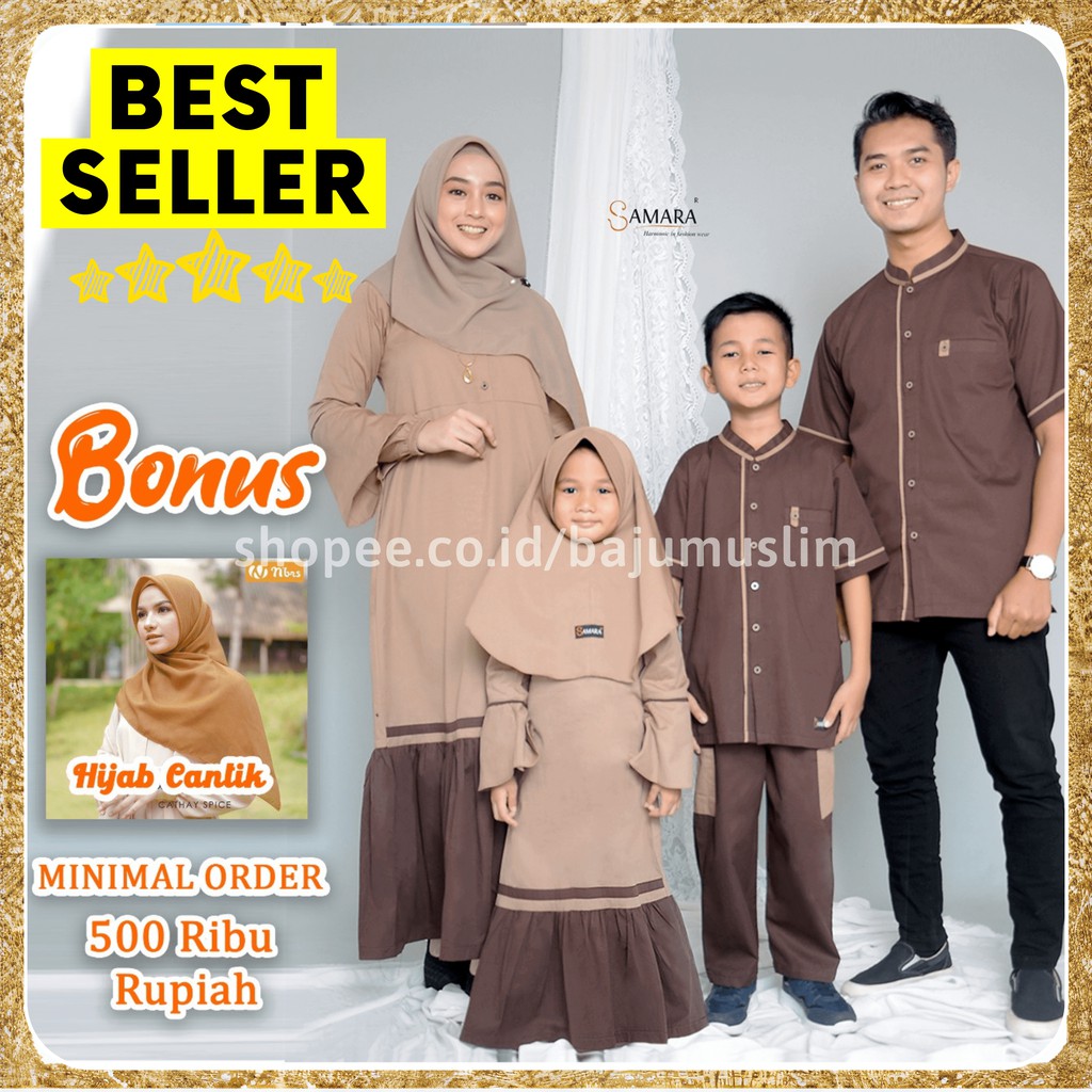 Baju Gamis Sarimbit Couple Pasangan Keluarga Muslim Lebaran Kondangan Terbaru 2021 Samara G05 Shopee Indonesia