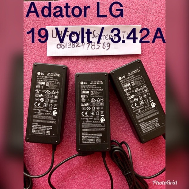 Adaptor TV LED LCD LG 19V 3.42A ORIGINAL - Adaptor TV LED LCD LG 19 V 3.42 A ASLI