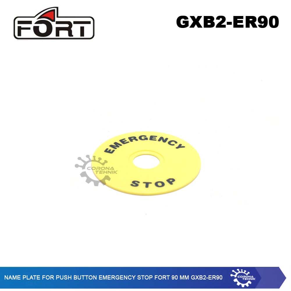 FORT 90 mm GXB2-ER90 - Name Plate for Push Button Emergency Stop