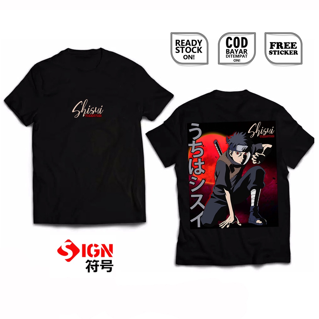 KAOS SHISUI UCHIHA NARUTO SHIPPUDEN ANBU UCHIHA CLAN KONOHA ANIME MANGA MANGEKYO SHARINGAN KURAMA BARYON MODE OTSUTSUKI CLAN KIRIGAKURE AO GENJUTSU WIBU OTAKU BAJU JEPANG JAPAN CULTURE COSPLAY - SIGN CLOTH