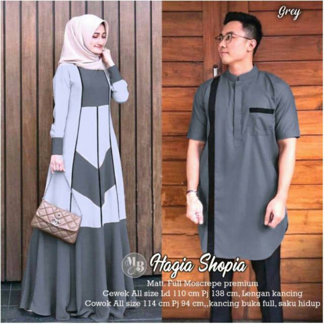 BAJU COUPLE GAMIS HAGIA COUPLE MOSCREPE