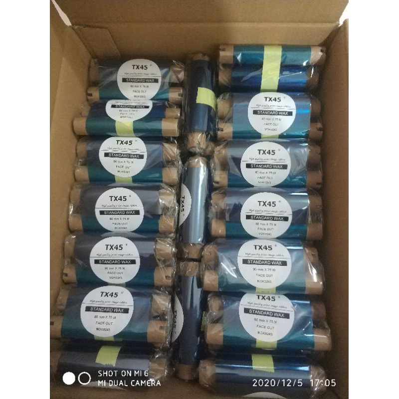 Ribbon Barcode Zebra Wax 80 x 75 Core 0,5 inch