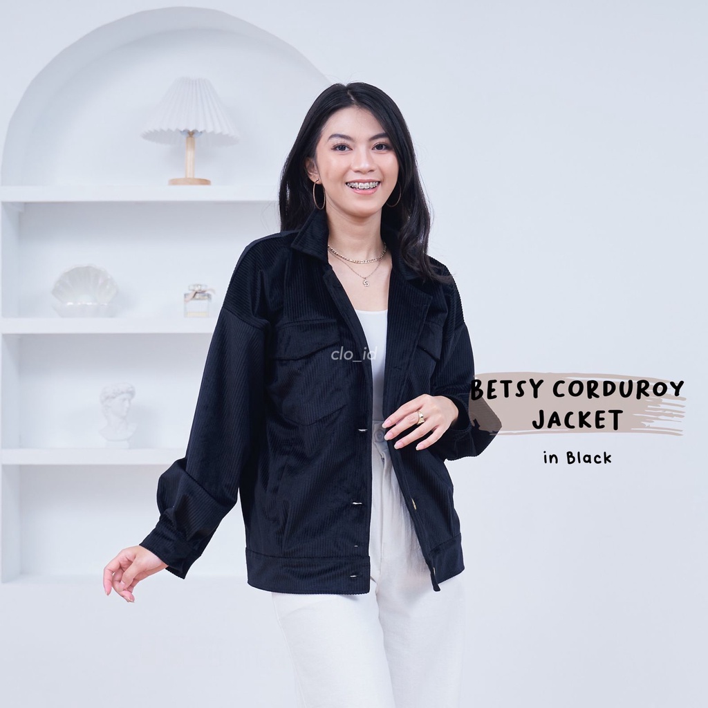 HAICLO Betsy Corduroy Jacket-Black