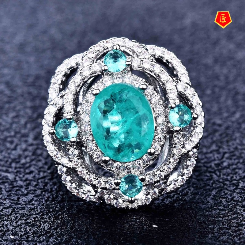 [Ready Stock]Creative Fashion Natural Tourmaline Ring