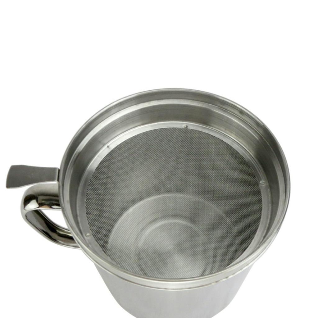 Oil Pot Stainless Steel Saringan Minyak Wadah Oilpot 1.3L 1.3 Liter 12cm