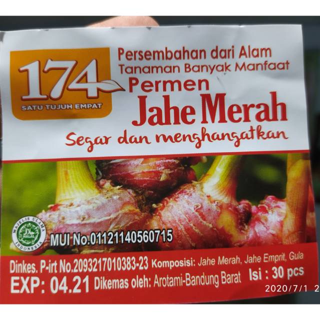 

Permen Jahe Merah