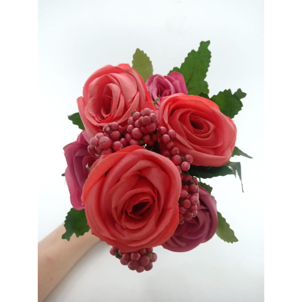COD BUNGA MAWAR BUNGA TANGKAI PLASTIK BUNGA ARTIFISIAL BUNGA PAJANGAN BUNGA HIASAN BT9053-1