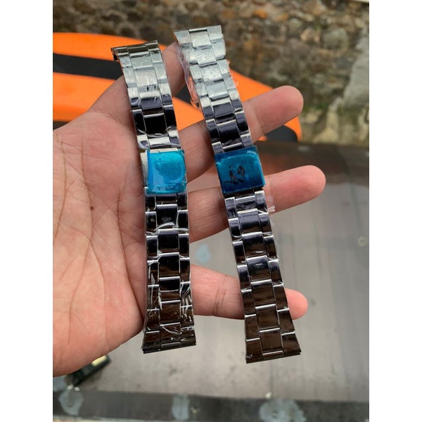 Strap tali jam tangan Rante hitam ukuran lengkap