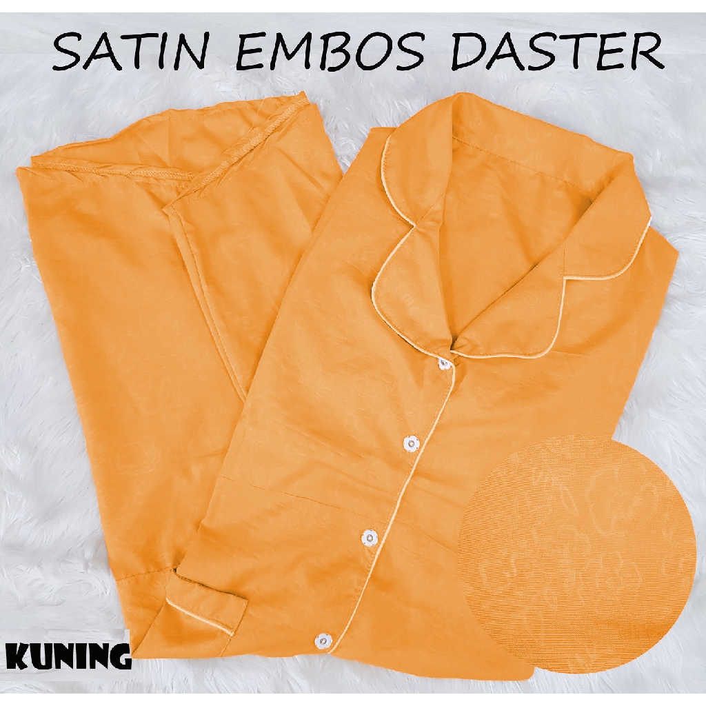 FortKlass MIX PP DST Satin Embos Baju Tidur Daster Wanita Lengan Pendek Sleepwear Saten-GOLD DASTER E