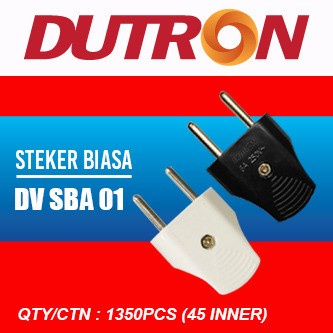 Steker Gepeng / Steker Biasa Dutron Warna Hitam Putih DV-SBA-01-P