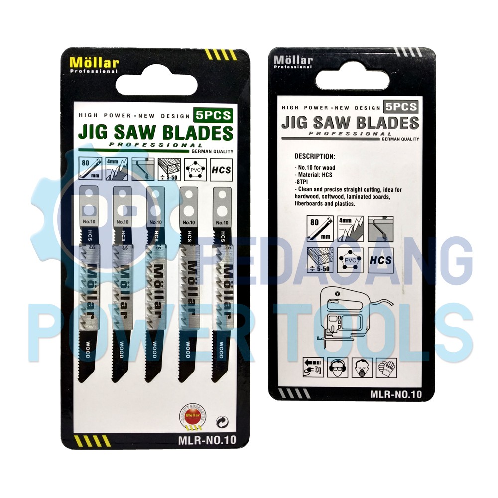 MOLLAR NO 10 MATA JIGSAW GERGAJI KAYU POTONG TRIPLEK JIG SAW BLADE