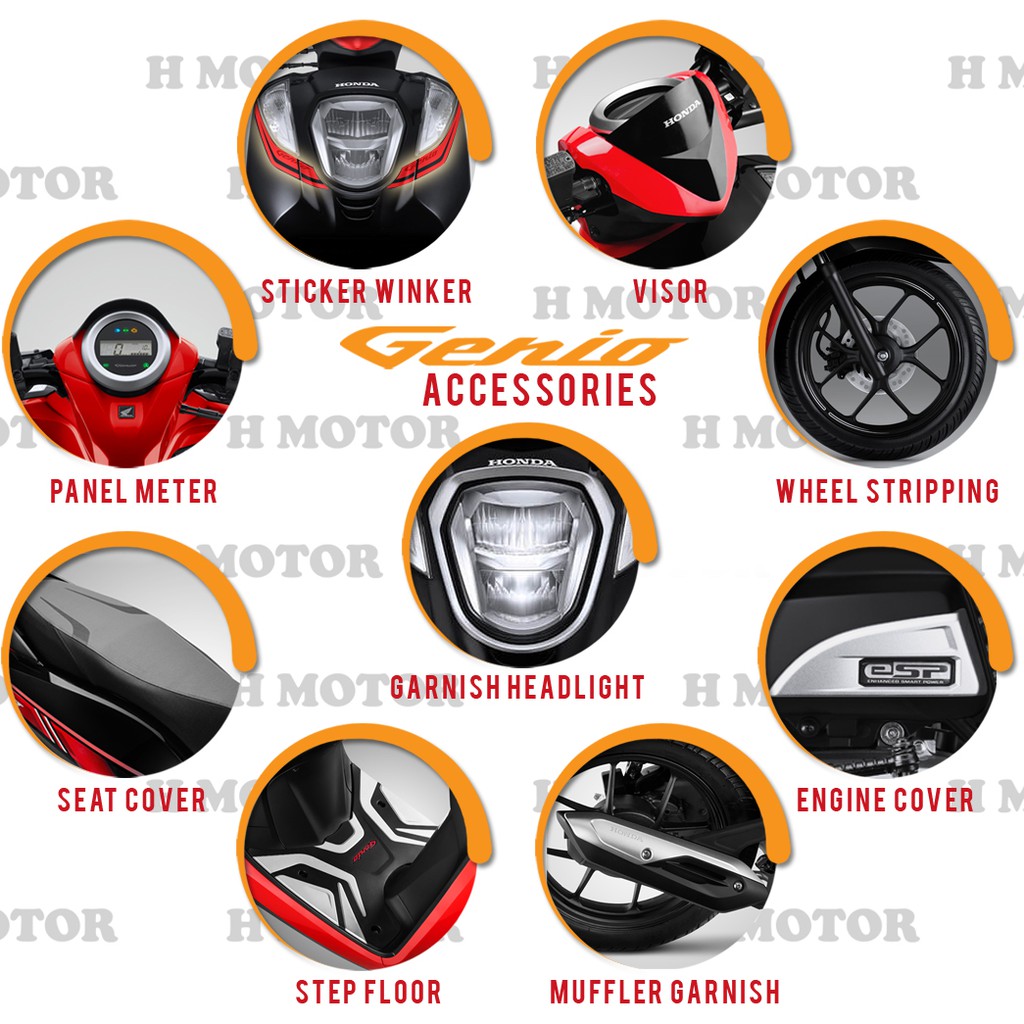 Genio Honda Ori Paket Aksesoris Komplit 9 Item Shopee Indonesia